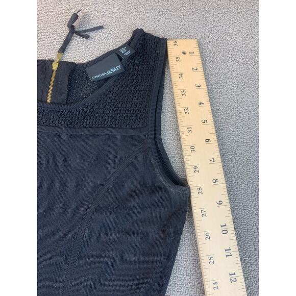 Cynthia Rowley Women's Medium Black Open Knit Fit & Flare A-Line Dress - Picture 8 of 9